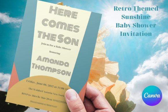 Download Retro Sunshine Baby Shower Invite - Premium Resources