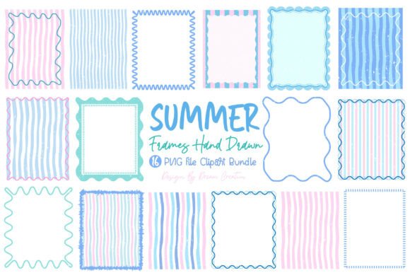 Download Summer Preppy Hand Drawn Frames Bundle - Drawn Collection