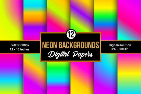 Download Neon Colors Gradient Background Papers - Premium Bundle